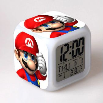 Despertador LED Mario Bros. Brilhante - Envio Internacional