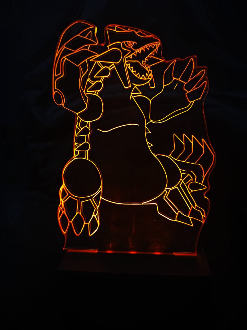 Luminária Pokémon - Led Laranja - Groudon