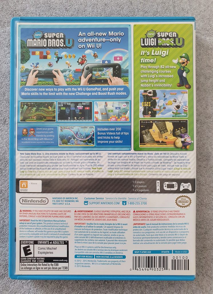 New Super Mario Bros. U (com luva) - Nintendo Wii U - Usado