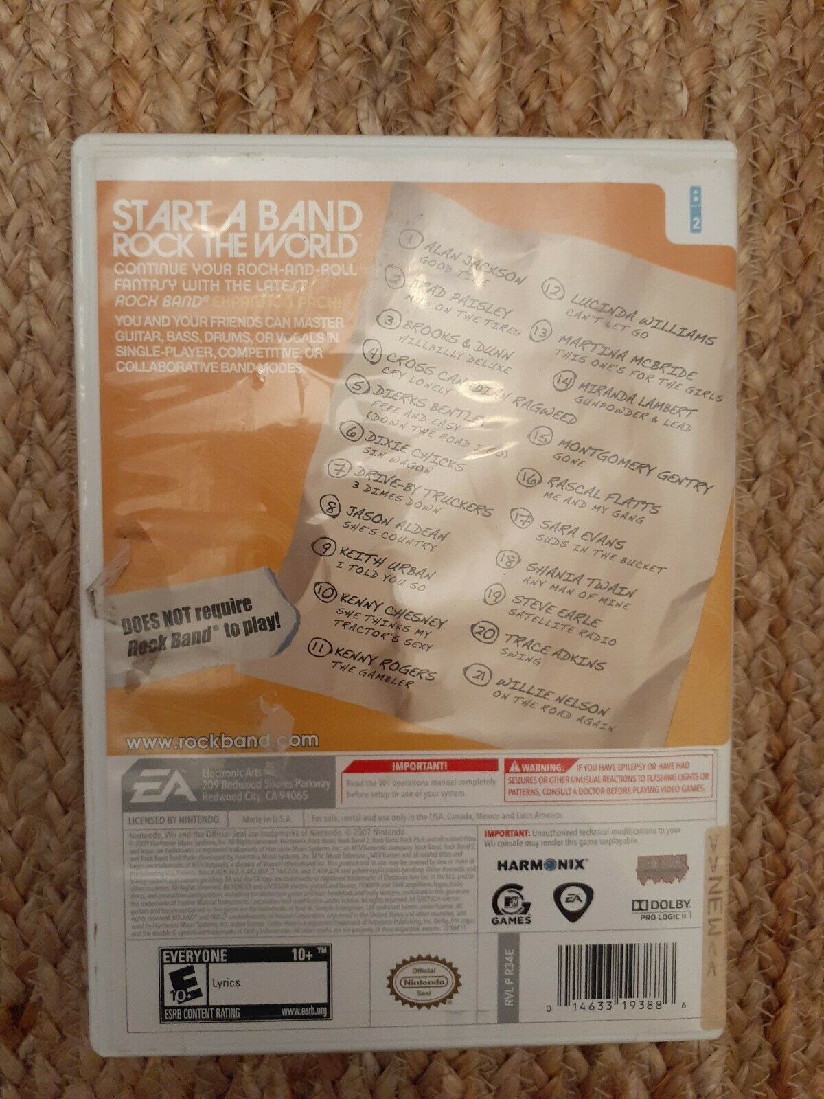 Rock Band Country Track Pack - USADO - Nintendo Wii