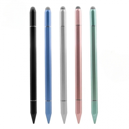Caneta Touch Capacitiva Tela stylus 3x1 Precisão Celular iPad Tablet Cinza