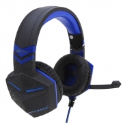 Fone Gamer Headset Azul Rajado Pc Ps4 Xbox One P2 Microfone Knup Kp-433