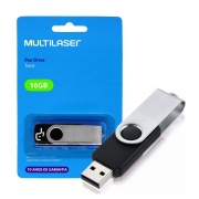 PEN DRIVE 16 GB PRETO TWIST USB 2.0 PD588 MULTILASER