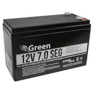 Bateria Selada Para Alarme 12V 7A Segurança Green