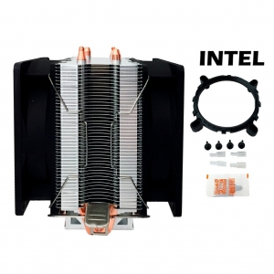 Cooler Gamer Branco Universal Intel Amd Duplo Fan Rgb C/ Led Vermelho Dex