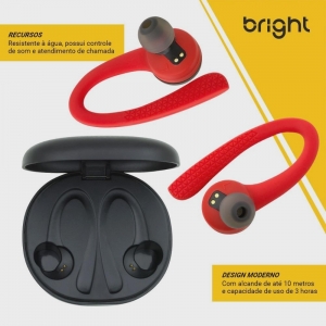 Fone de Ouvido Bluetooth Esportivo Fit Sem Fio FN557 Bright