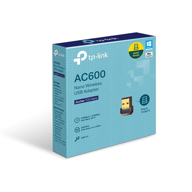 ADAPTADOR USB DUAL BAND WIRELESS AC600 ARCHER T2U NANO TP-LINK