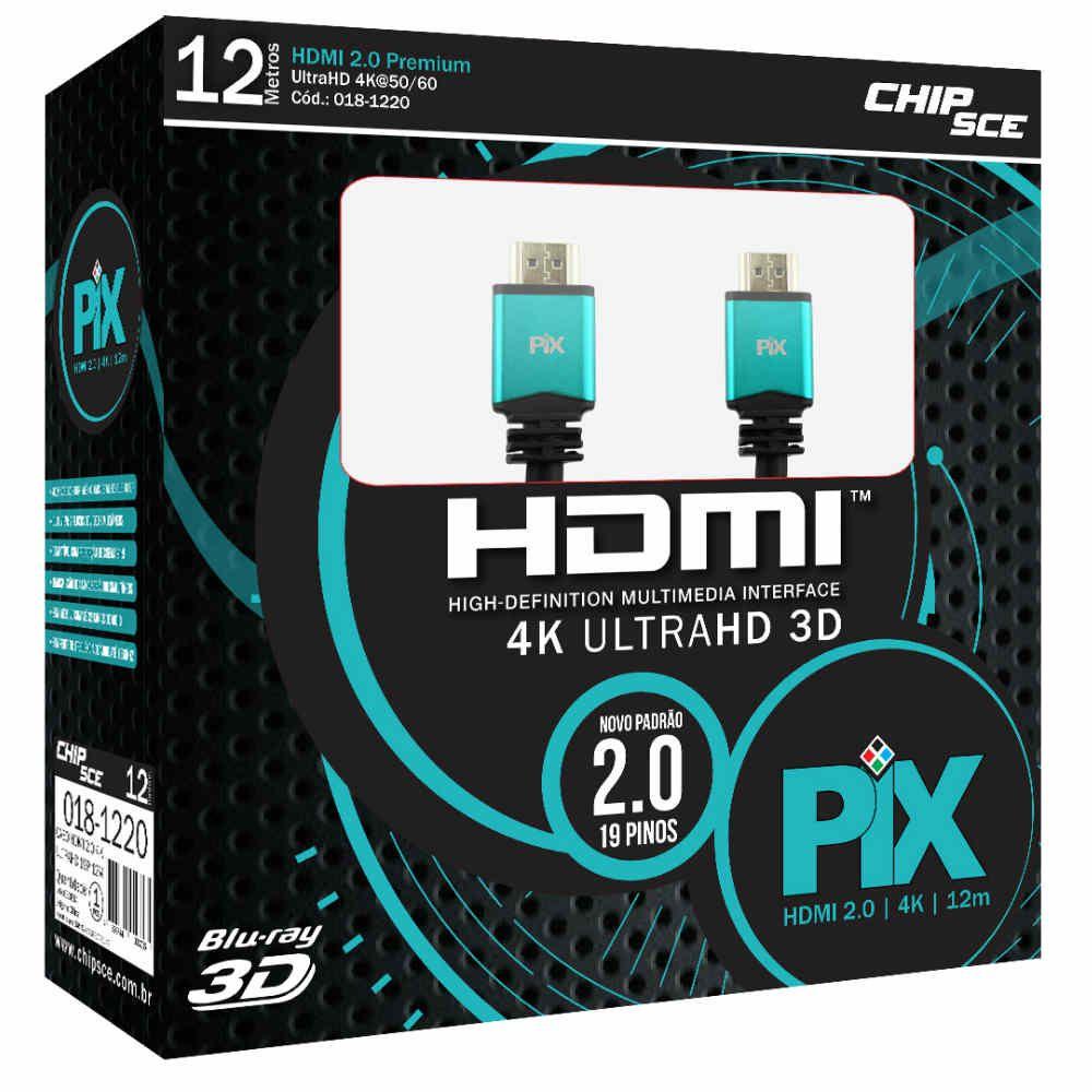 CABO HDMI PLUS - 2.0 4K HDR 19P 12M - COM FILTRO 018-1220