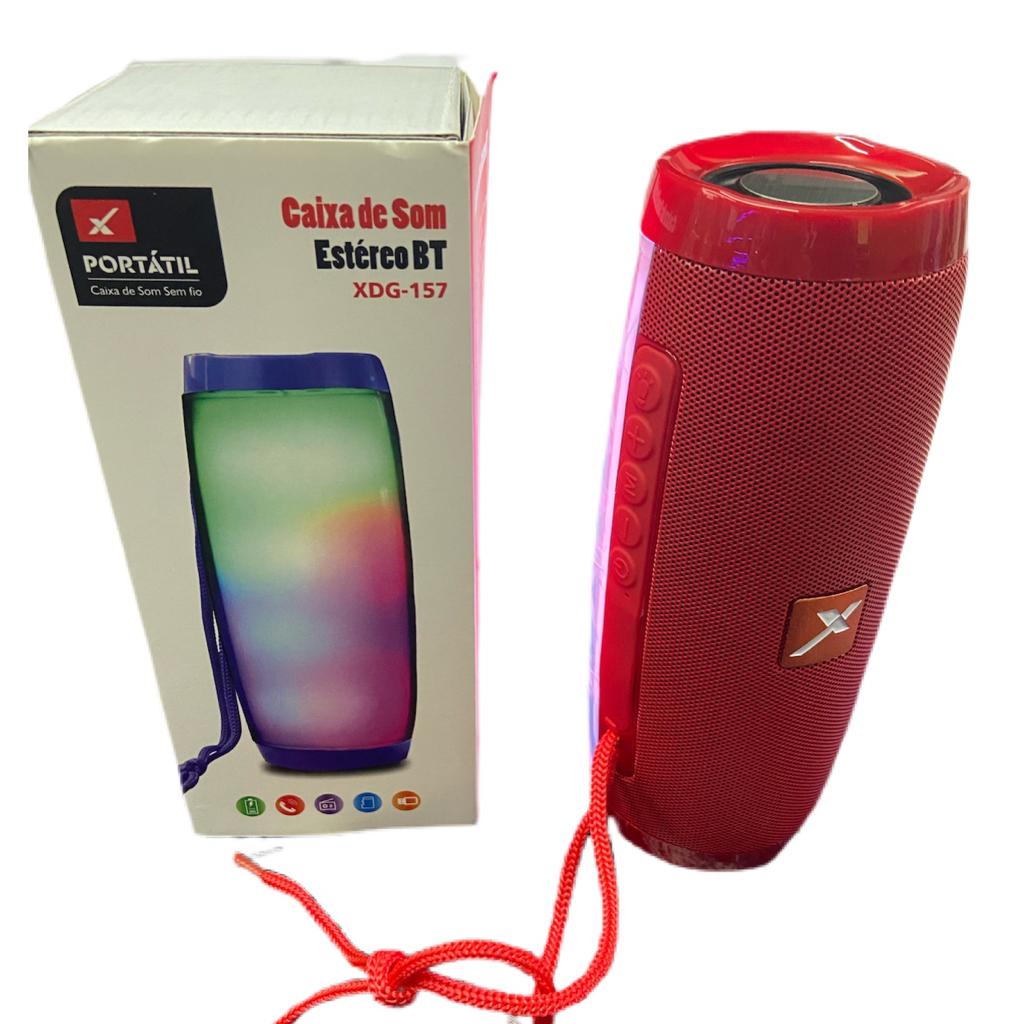 Caixa de Som Bluetooth Portátil 10W LED XTRAD - XDG-157 Vermelha
