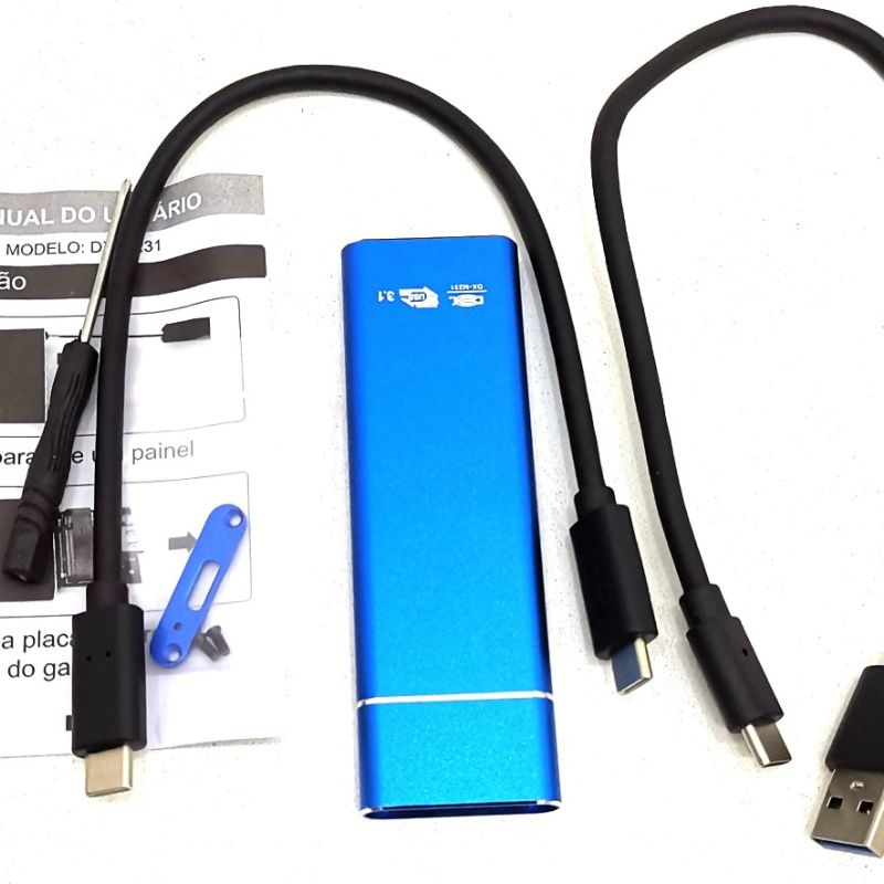 CASE SATA SSD M2 NGFF USB 3.1 TYPE-C DEX DX-M231 AZUL