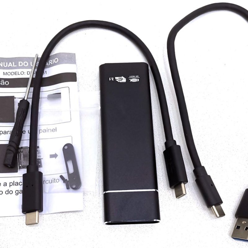 CASE SATA SSD M2 NGFF USB 3.1 TYPE-C DEX- DX-M231 PRETO
