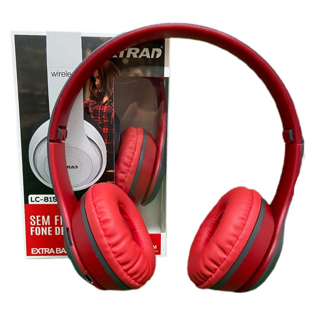 Fone de Ouvido Xtrad Sem Fio LC-815 Extra Bass Bluetooth - Vermelho LC815
