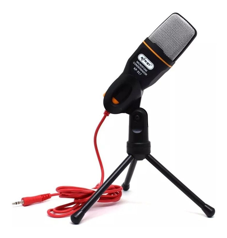 Microfone Condensador Knup Kp-917 - Ideal Para Smartphone Pc