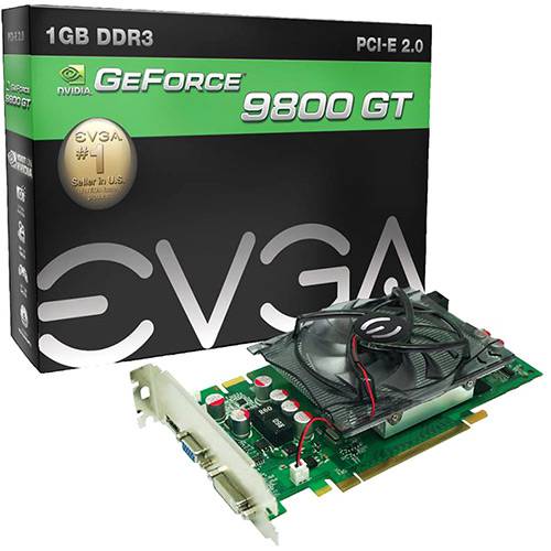 Placa de Vídeo GeForce 9800GT 1GB DDR3 256bits PCI-E EVGA