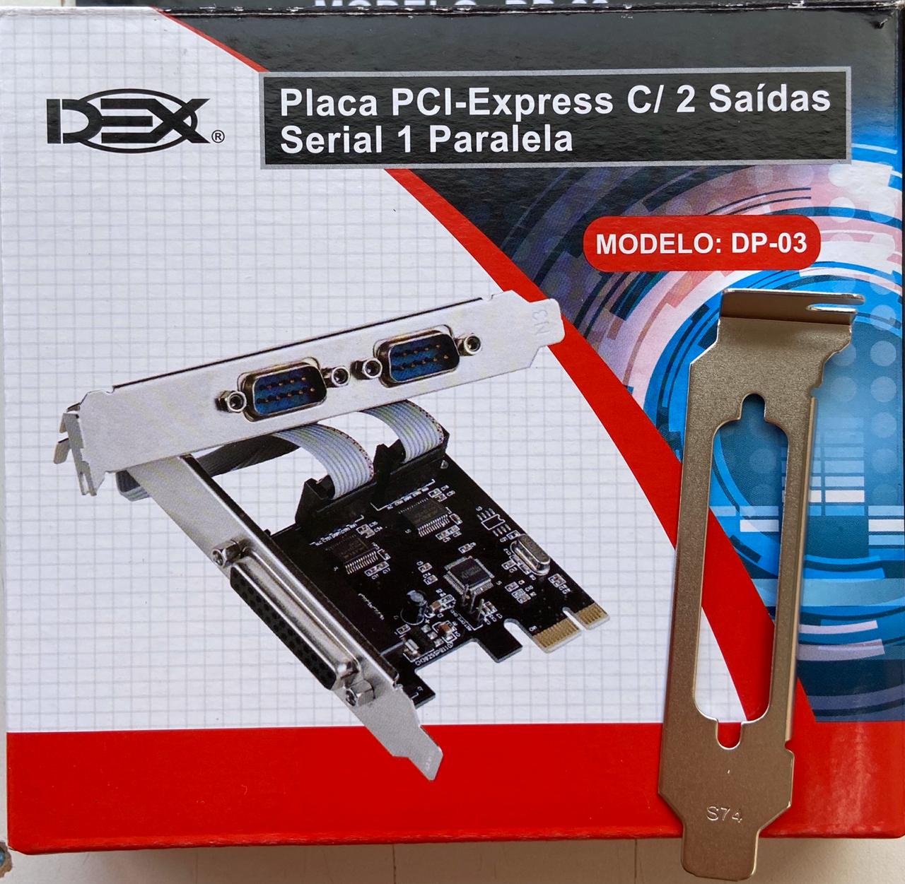 PLACA PCI-E 2 SERIAL E 1 PARALELO DEX DP-03