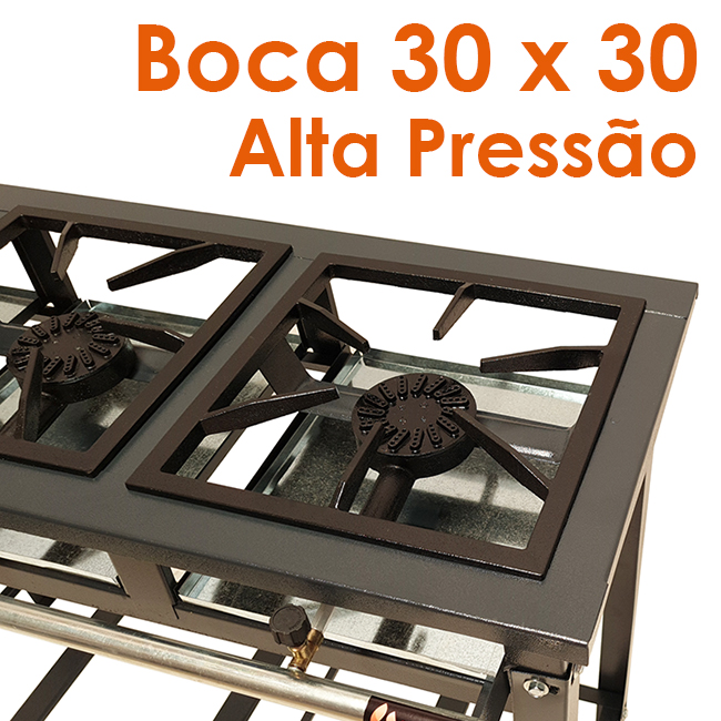 FOGAO ALTA PRESSAO 3 BOCAS 30X30CM - EKENOX- Equipamentos Industriais