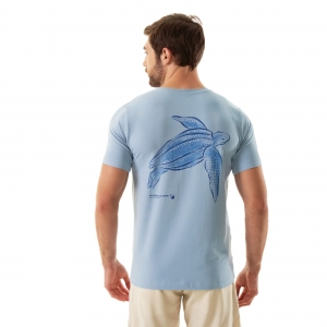 Camiseta Masculina Samburá Algodão Egípcio Tartaruga Azul V24