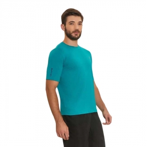 Camiseta UV LINE Slim Pro Manga Curta Masculino Verde Hortelã Proteção Solar