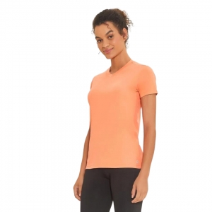Camiseta UV LINE Sport Fit Manga Curta Feminino Coral Proteção Solar