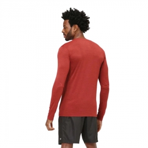 Camiseta UV LINE Sport Fit Mescla Masculino Manga Longa Vermelho Proteção Solar