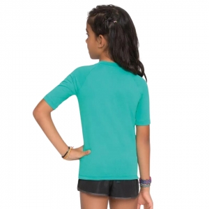 Camiseta UV LINE Uvpro Manga Curta Infantil Verde Menta Proteção Solar
