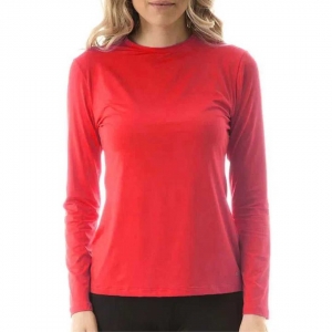 Camiseta UV LINE Uvpro Manga Longa Feminina Vermelho Proteção Solar