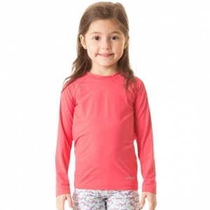 Camiseta UV LINE Uvpro Manga Longa Infantil Rosa Gloss Proteção Solar