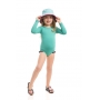Chapéu UV LINE Colors Infantil Rosa Verde Proteção Solar