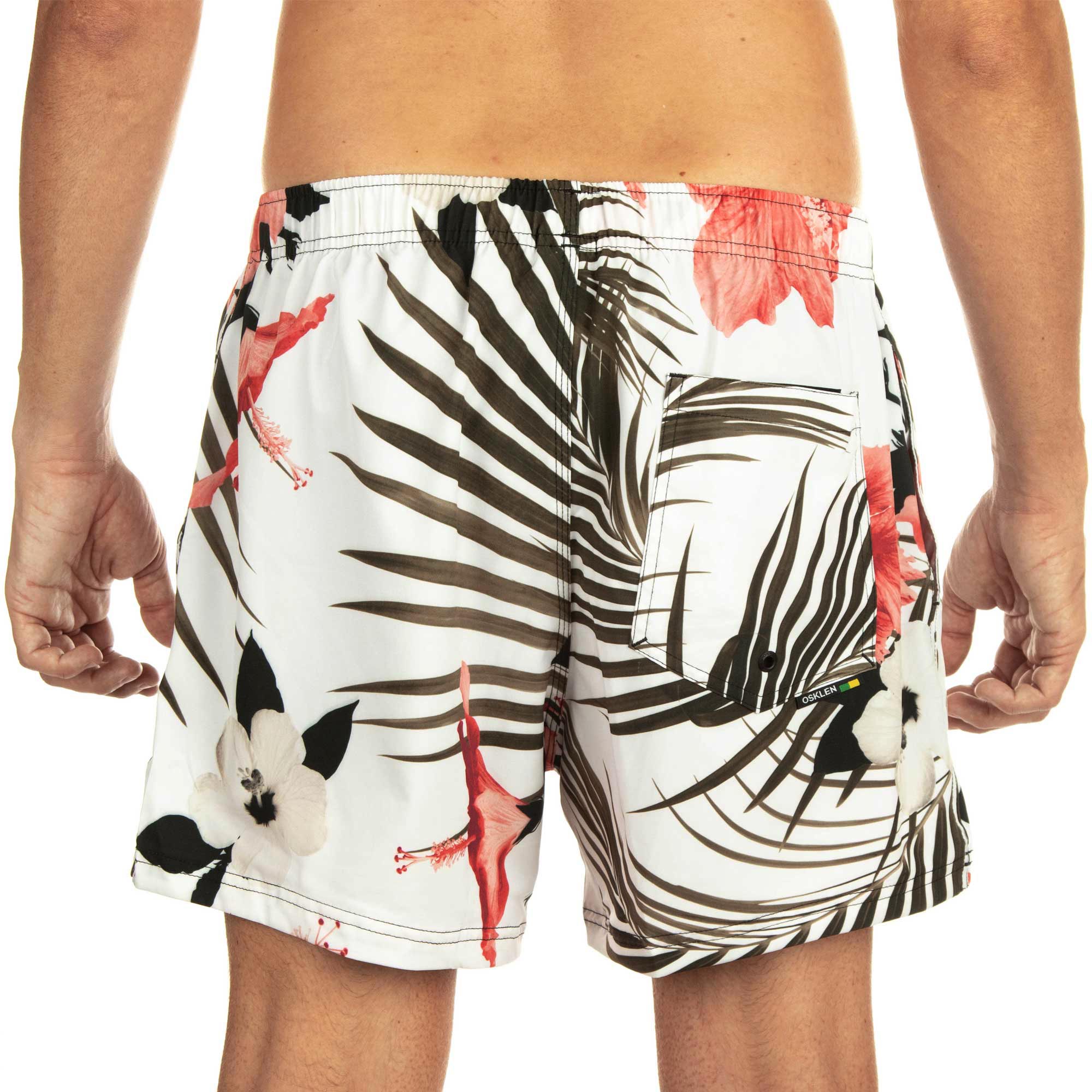 Osklen Shorts Beach Hibisco Masculino Off White