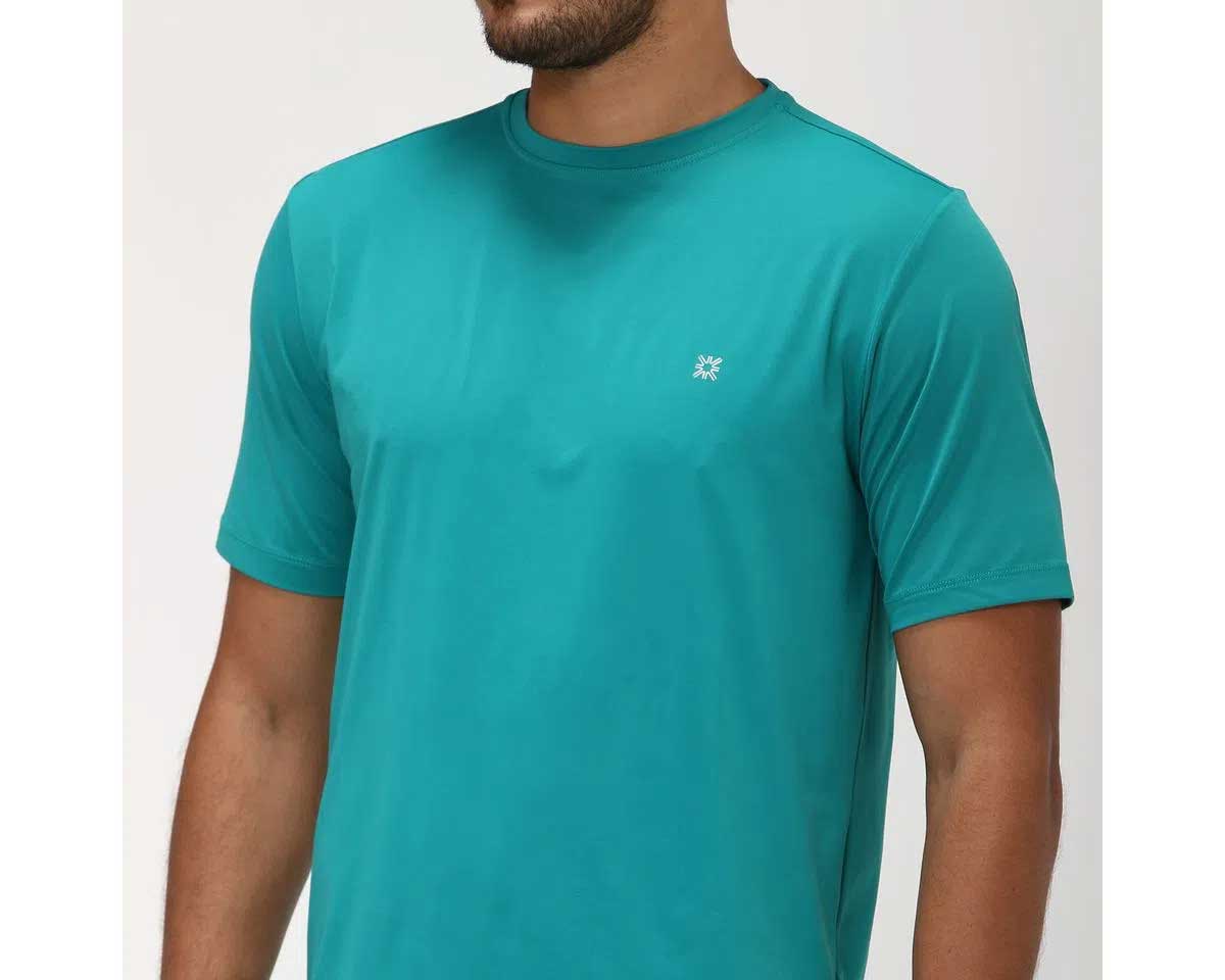 Camiseta UV LINE Uvpro Manga Curta Masculina Verde Hortelã Proteção Solar