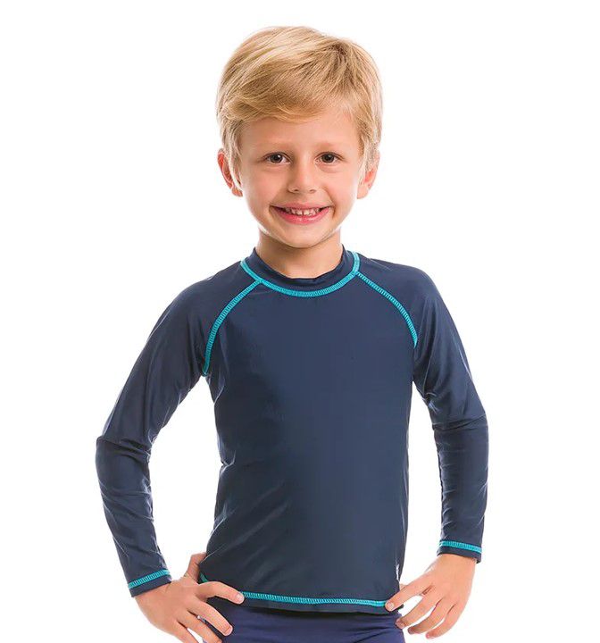 UV LINE Camiseta Colors Manga Longa Infantil Marinho Proteção Solar