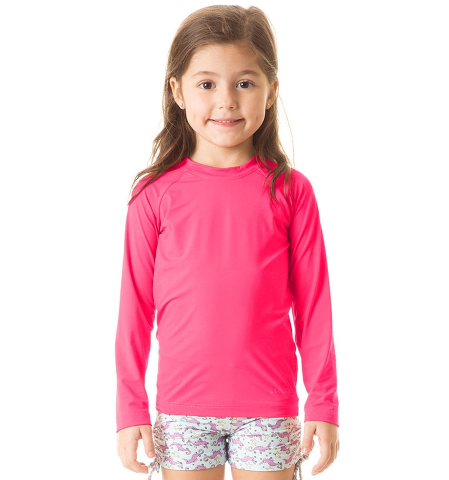 Camiseta UV LINE Uvpro Manga Longa Infantil Pink Proteção Solar