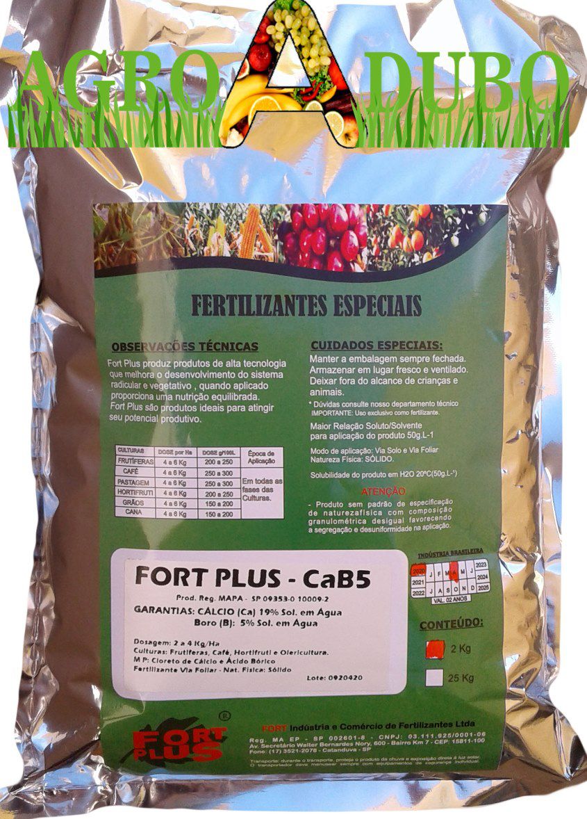 Fertilizante Foliar Cab Calcio19% Boro 3,8% 10kg Adubo