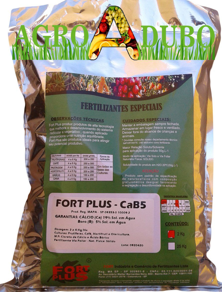 Fertilizante Foliar Cab Calcio19% Boro 3,8% 2kg Adubo