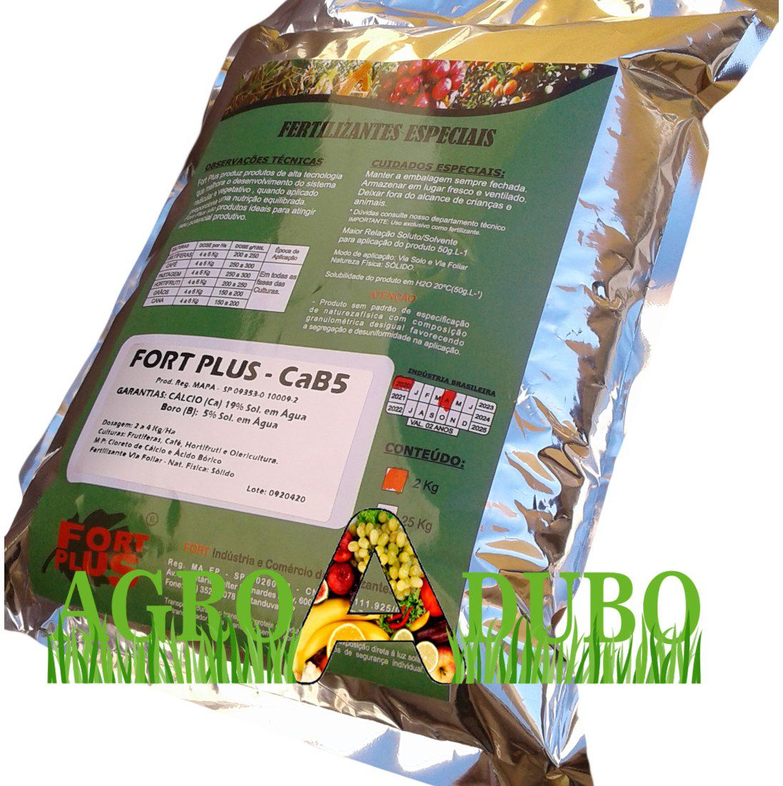 Fertilizante Foliar Cab Calcio19% Boro 3,8% 20kg Adubo