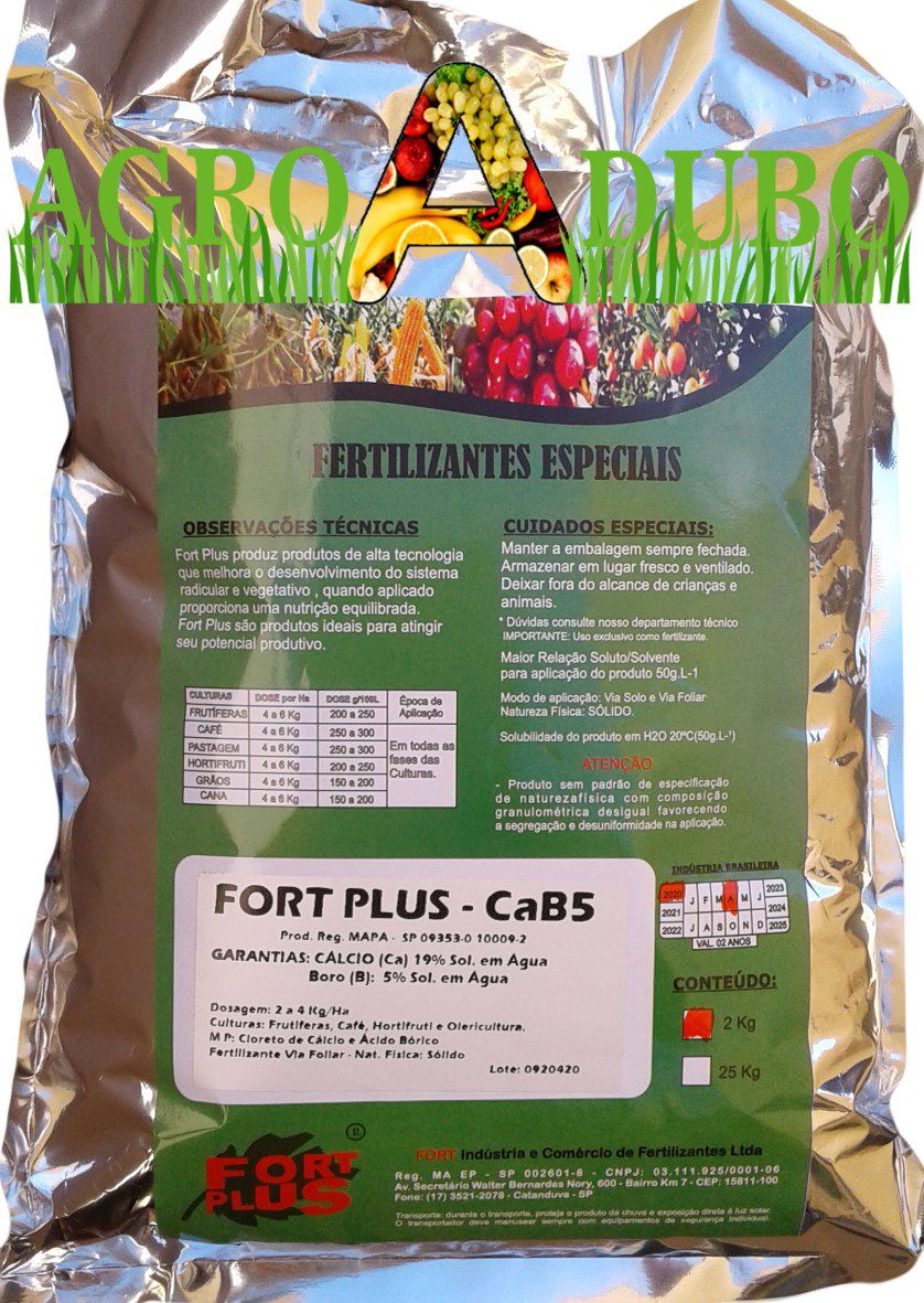 Fertilizante Foliar Cab Calcio19% Boro 3,8% 20kg Adubo