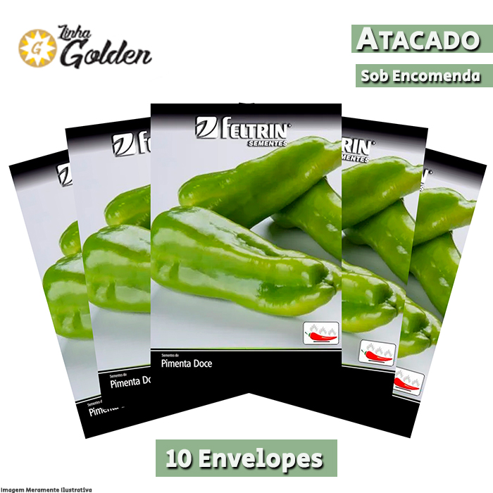 10 Envelopes - Sementes de Pimenta Cubanela - Atacado - Feltrin - Linha Golden