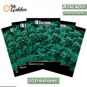 10 Envelopes - Sementes de Manjericão Verde Fino Francês - Atacado - Feltrin - Linha Golden