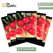 10 Envelopes - Sementes de Rabanete Crimson Gigante - Atacado - Feltrin - Linha Golden