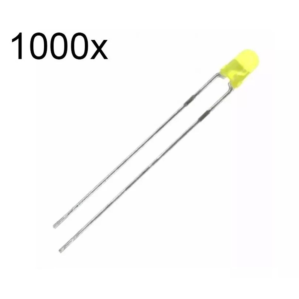 1000x Led Amarelo Difuso 3mm