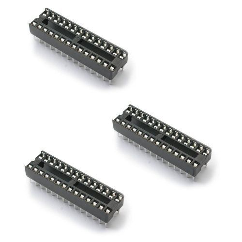 3x Soquete Estampado Slim 28 pinos Ideal para o Microcontrolador