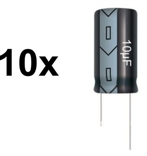 10x Capacitor Eletrolitico 10uF 25V 105°C