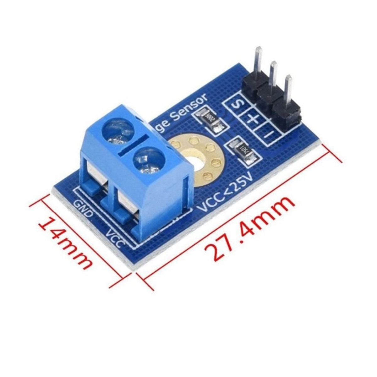 2x Sensor Detector de Tensão DC 0 a 25v