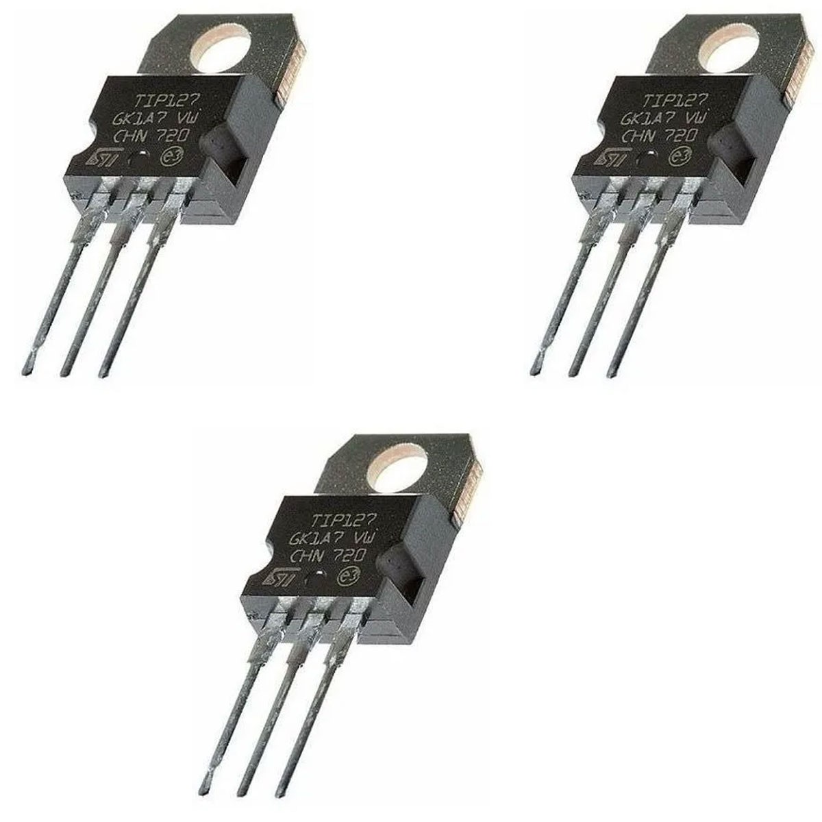 3x Transistor TIP127 PNP 5A Amplificador/Chaveamento