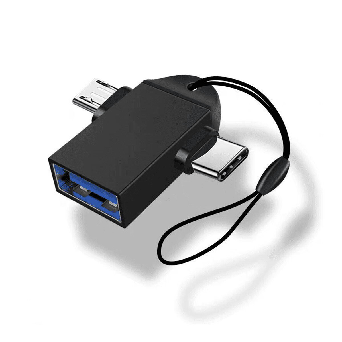 Adaptador Conector OTG 2 em 1: Micro USB e Tipo C para celular