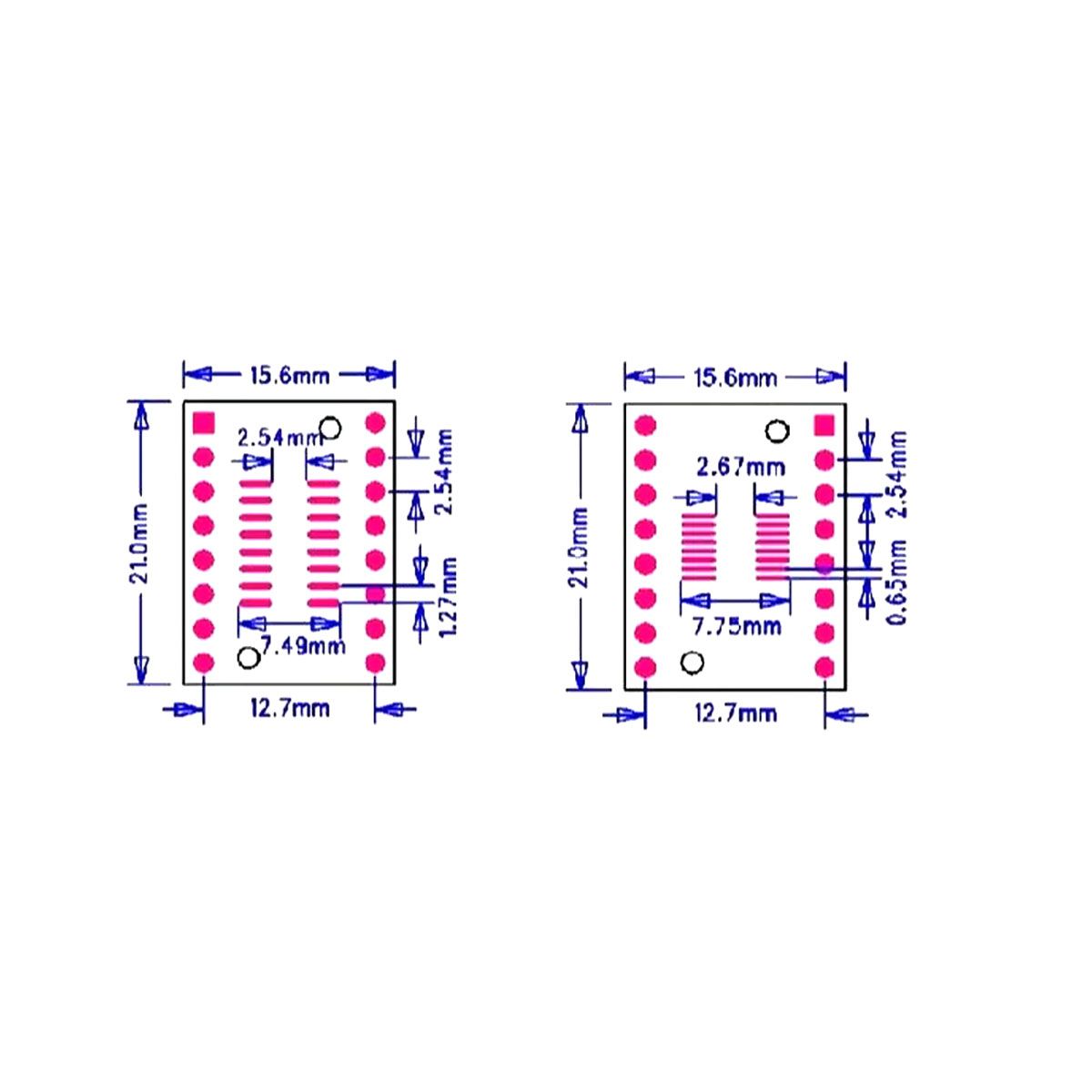 Adaptador de Placa PCB Dip16 / Soic16 So16 Tssop16 - BL