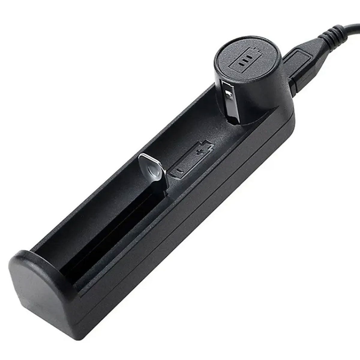 Carregador de Baterias de Lítio 18650 USB com Proteção + Cabo Micro USB