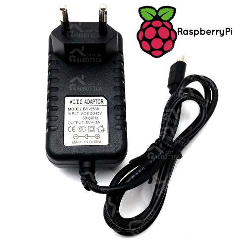 Fonte Raspberry Pi 3 5v 3A Micro USB + Dissipadores