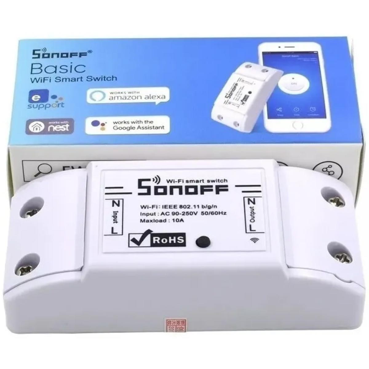 Interruptor Sonoff Basic Wi-fi para Automação Residencial Compatível Alexa, Google Home