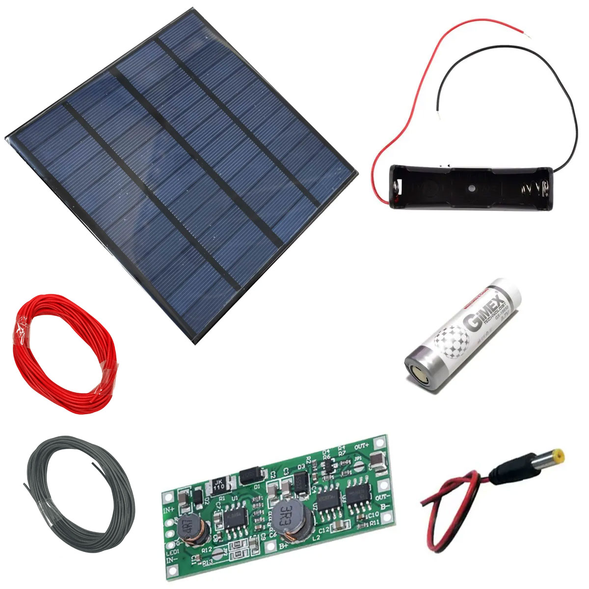 Kit  DIY UPS Carregador Solar com Bateria 18650 de Lítio Gimex - Saída 12v